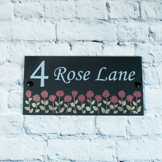 Slate House Sign ROSES